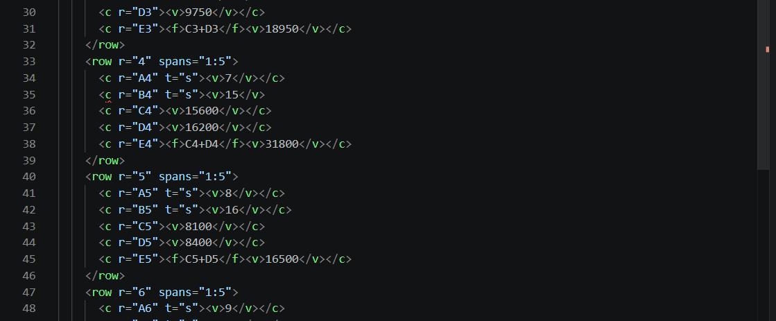 VS Code with red squiggles on the orphaned unclosed tag and XML error count in status bar