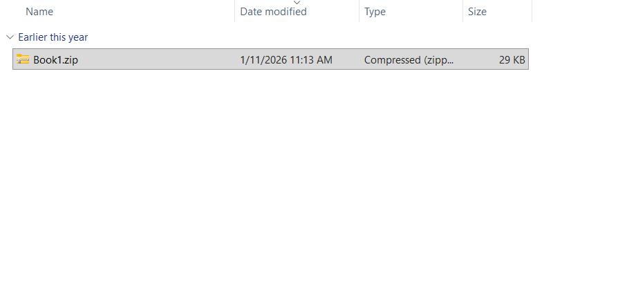 The file now showing the ZIP archive icon with folder-and-zipper graphic